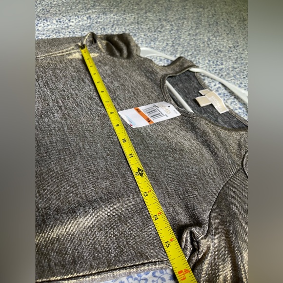 MICHAEL Michael Kors Metallic Gold Shimmer Cold-Shoulder Top, Sz PS NWT - Picture 10 of 14